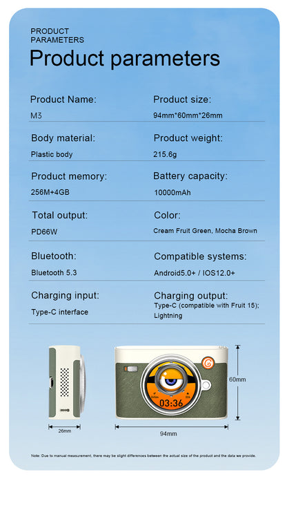 New smart power bank with multi-function, supports Bluetooth voice calls and audio local recording,multiple sports modes, fast charging